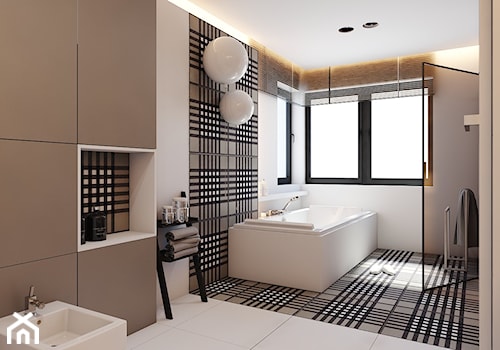 PROJEKT D19_15 / WARSZAWA _ ŁAZIENKA - Duża jako pokój kąpielowy łazienka, styl minimalistyczny - zdjęcie od A2 STUDIO pracownia architektury