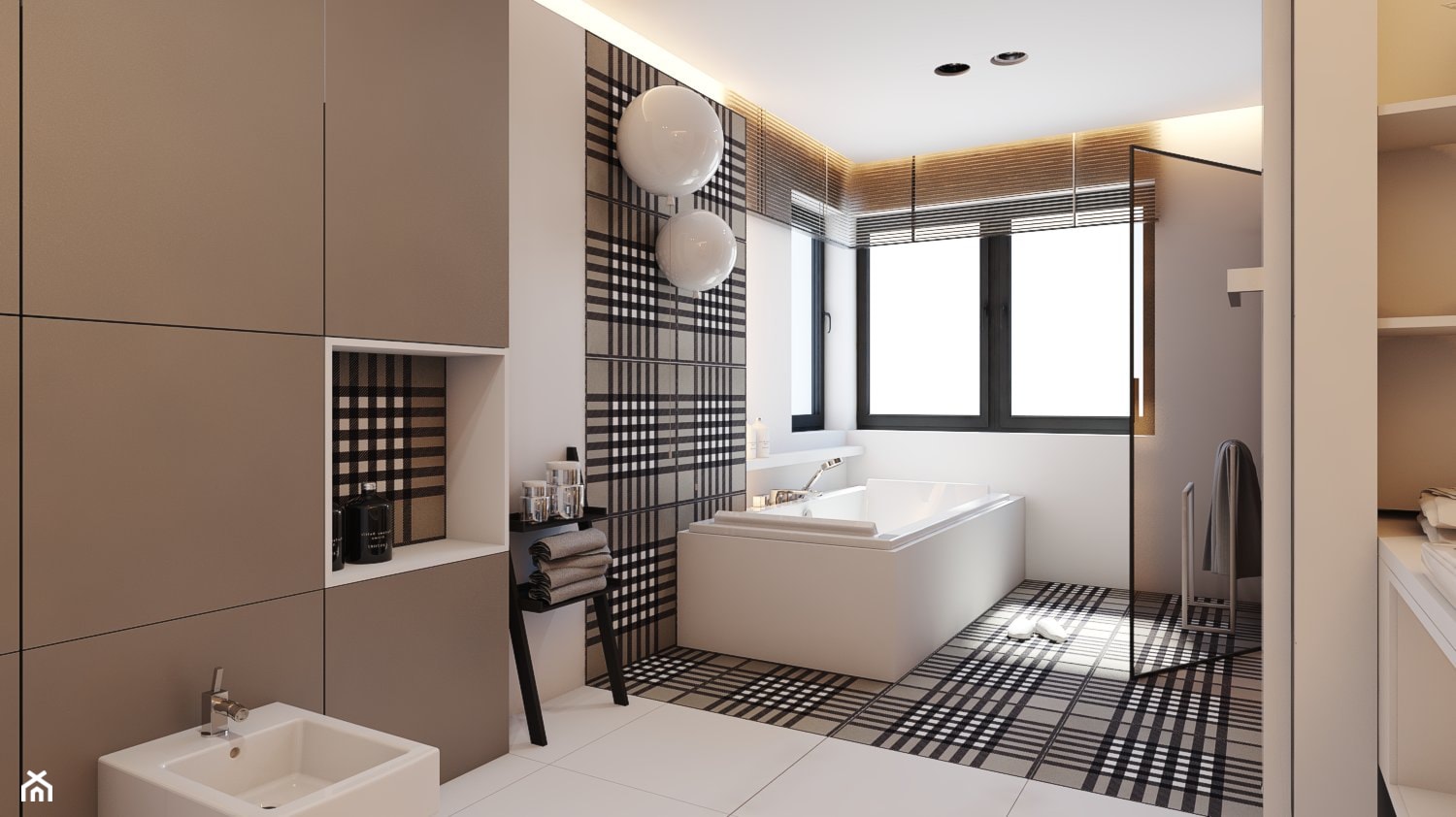 PROJEKT D19_15 / WARSZAWA _ ŁAZIENKA - Duża jako pokój kąpielowy łazienka, styl minimalistyczny - zdjęcie od A2 STUDIO pracownia architektury - Homebook