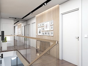 DOM JEDNORODZINNY D12/2015 TARNOWSKIE GÓRY - Średni beżowy biały hol / przedpokój, styl nowoczesny - zdjęcie od A2 STUDIO pracownia architektury