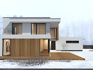Koncepcja domu jednorodzinnego / Mikołów - Średnie jednopiętrowe domy pasywne murowane drewniane - zdjęcie od A2 STUDIO pracownia architektury