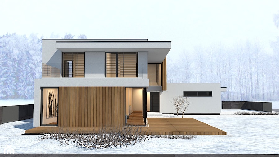 Koncepcja domu jednorodzinnego / Mikołów - Średnie jednopiętrowe domy pasywne murowane drewniane - zdjęcie od A2 STUDIO pracownia architektury