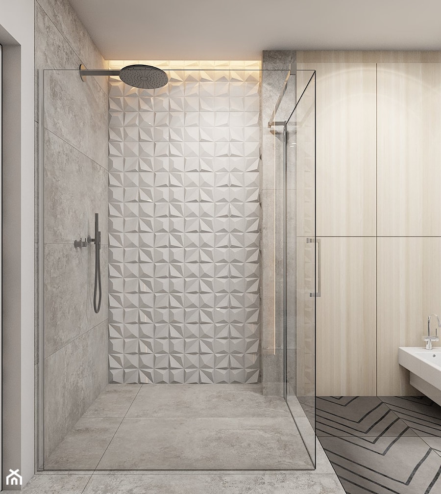 Dom jednorodzinny w Tarnowskich Górach 2017 - Mała średnia łazienka, styl nowoczesny - zdjęcie od A2 STUDIO pracownia architektury