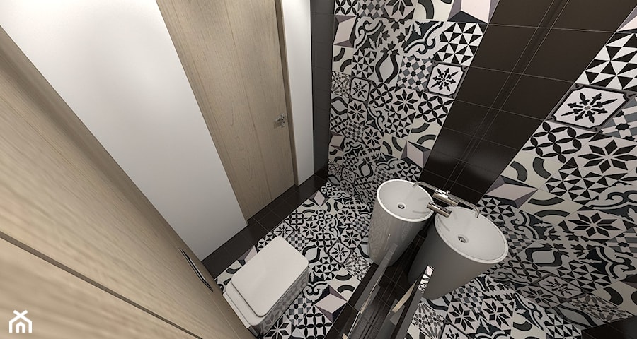 projekt toalety w domu jednorodzinnym w Zbrosławicach - Łazienka, styl nowoczesny - zdjęcie od A2 STUDIO pracownia architektury