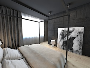 Mieszkanie w Tarnowskich Górach - Średnia biała czarna sypialnia, styl nowoczesny - zdjęcie od A2 STUDIO pracownia architektury