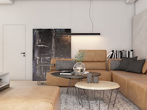 Dom jednorodzinny w Świerklańcu 2017 - Mały biały salon, styl nowoczesny - zdjęcie od A2 STUDIO pracownia architektury