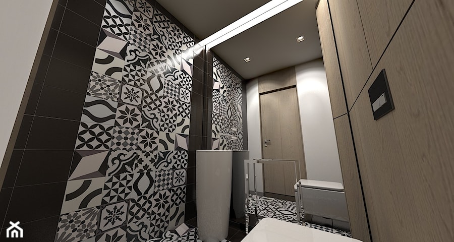 projekt toalety w domu jednorodzinnym w Zbrosławicach - Łazienka, styl nowoczesny - zdjęcie od A2 STUDIO pracownia architektury