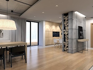 Dom jednorodzinny / Tarnowskie Góry - Średnia biała szara jadalnia w salonie - zdjęcie od A2 STUDIO pracownia architektury