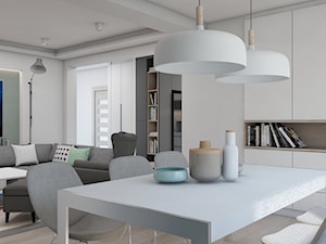 MIESZKANIE M01_2016 / TARNOWSKIE GÓRY - Średnia biała jadalnia w kuchni, styl skandynawski - zdjęcie od A2 STUDIO pracownia architektury