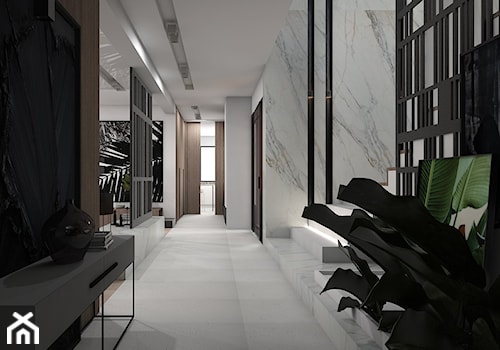 PROJEKT D19_15 / WARSZAWA - Średni biały czarny hol / przedpokój, styl minimalistyczny - zdjęcie od A2 STUDIO pracownia architektury