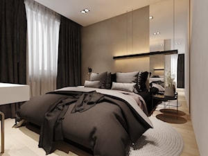 Mieszkanie w Katowicach - Średnia beżowa sypialnia, styl nowoczesny - zdjęcie od A2 STUDIO pracownia architektury