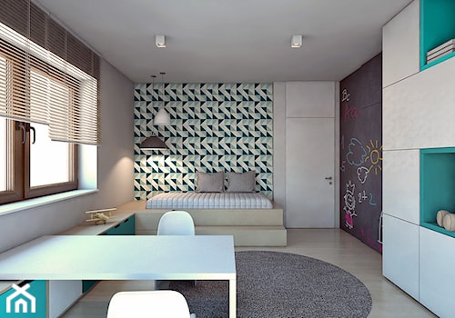 Dom jednorodzinny /Śląsk - Średni czarny szary pokój dziecka dla dziecka dla chłopca dla dziewczynki, styl nowoczesny - zdjęcie od A2 STUDIO pracownia architektury