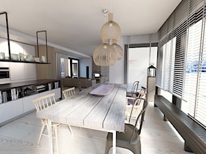 Dom jednorodzinny Zbrosławice - Średnia biała jadalnia w kuchni, styl nowoczesny - zdjęcie od A2 STUDIO pracownia architektury