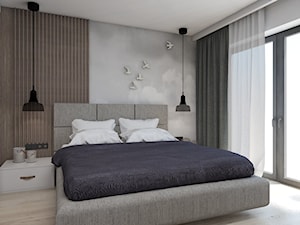 DOM JEDNORODZINNY D12/2015 TARNOWSKIE GÓRY - Średnia szara sypialnia, styl nowoczesny - zdjęcie od A2 STUDIO pracownia architektury