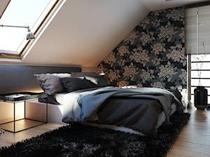 SYPIALNIA / KIELCE - Mała sypialnia na poddaszu, styl nowoczesny - zdjęcie od A2 STUDIO pracownia architektury