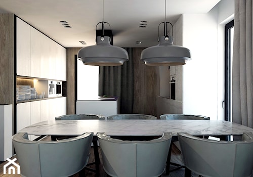 DOM JEDNORODZINNY D16_2015 / GDYNIA - Mała biała jadalnia w kuchni, styl nowoczesny - zdjęcie od A2 STUDIO pracownia architektury