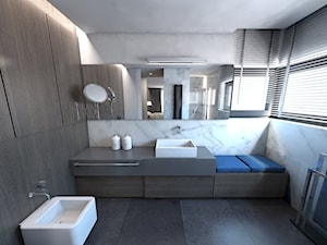 sypialnia z łazienką - Duża łazienka, styl nowoczesny - zdjęcie od A2 STUDIO pracownia architektury