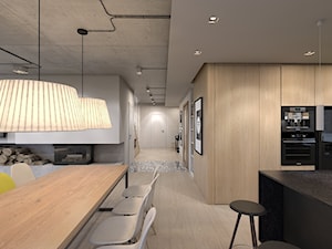 dom jednorodzinny w Ozimku - Duża biała jadalnia w salonie, styl nowoczesny - zdjęcie od A2 STUDIO pracownia architektury