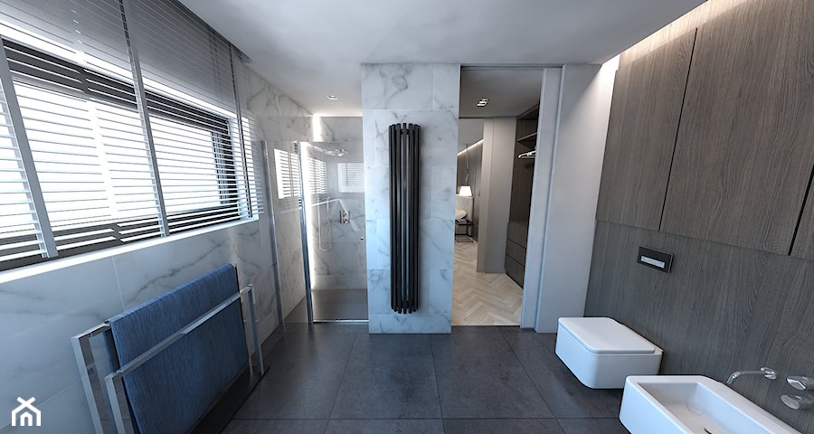 sypialnia z łazienką - Łazienka, styl nowoczesny - zdjęcie od A2 STUDIO pracownia architektury