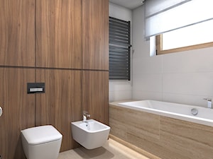 dom jednorodzinny Żyrardów - Średnia łazienka z oknem, styl nowoczesny - zdjęcie od A2 STUDIO pracownia architektury