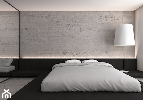 Dom jednorodzinny X / Tarnowskie Góry. - Średnia biała szara sypialnia, styl minimalistyczny - zdjęcie od A2 STUDIO pracownia architektury
