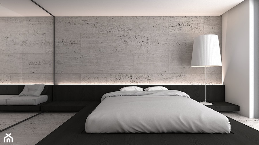 Dom jednorodzinny X / Tarnowskie Góry. - Średnia biała szara sypialnia, styl minimalistyczny - zdjęcie od A2 STUDIO pracownia architektury