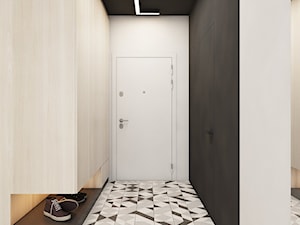 mieszkanie w Katowicach 2018 - Mały biały czarny hol / przedpokój, styl nowoczesny - zdjęcie od A2 STUDIO pracownia architektury