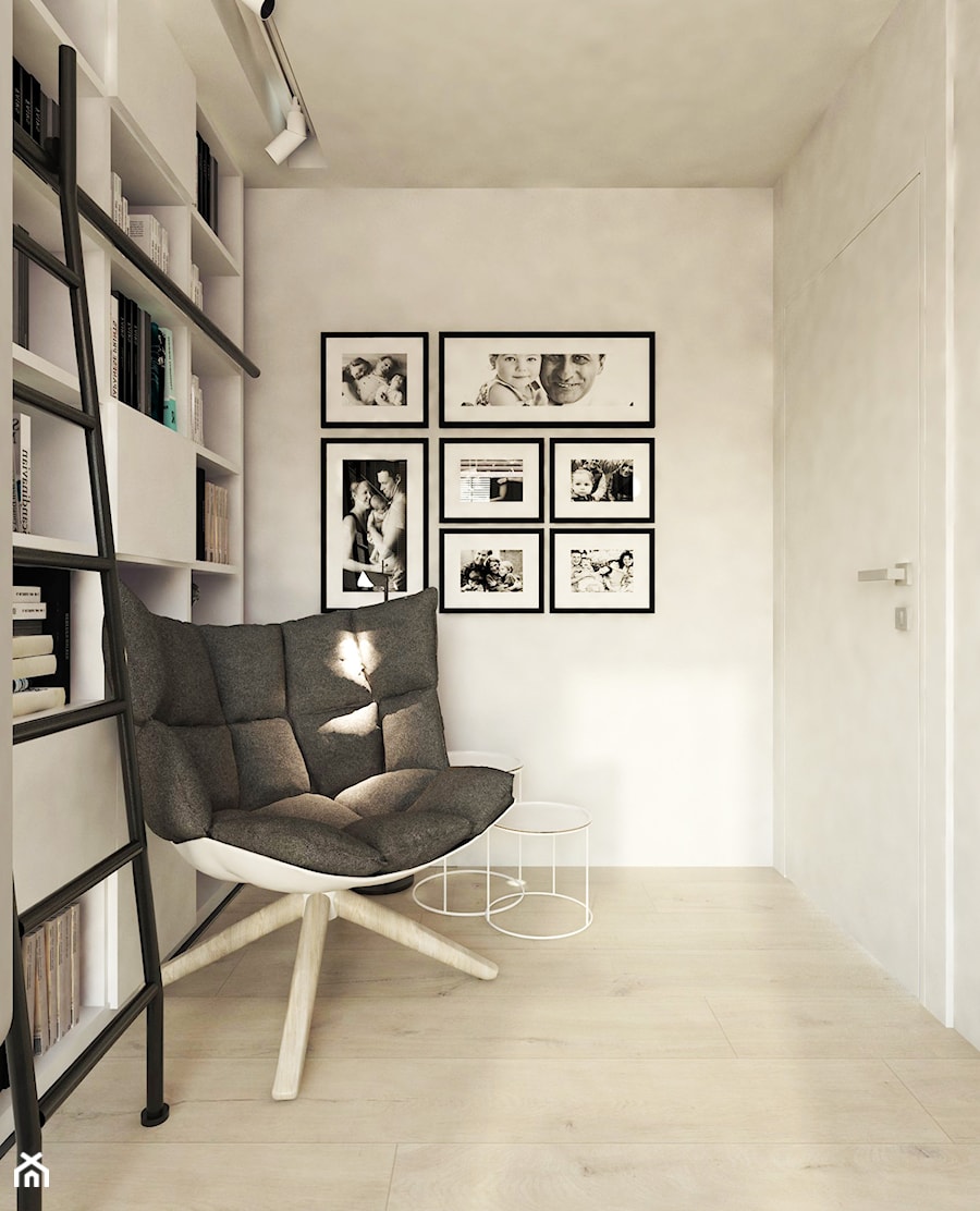 DOM JEDNORODZINNY / SZCZECIN - Średnie białe z fotografiami na ścianie biuro, styl nowoczesny - zdjęcie od A2 STUDIO pracownia architektury