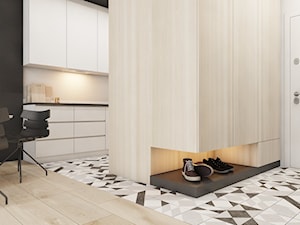 mieszkanie w Katowicach 2018 - Średni beżowy biały hol / przedpokój, styl nowoczesny - zdjęcie od A2 STUDIO pracownia architektury