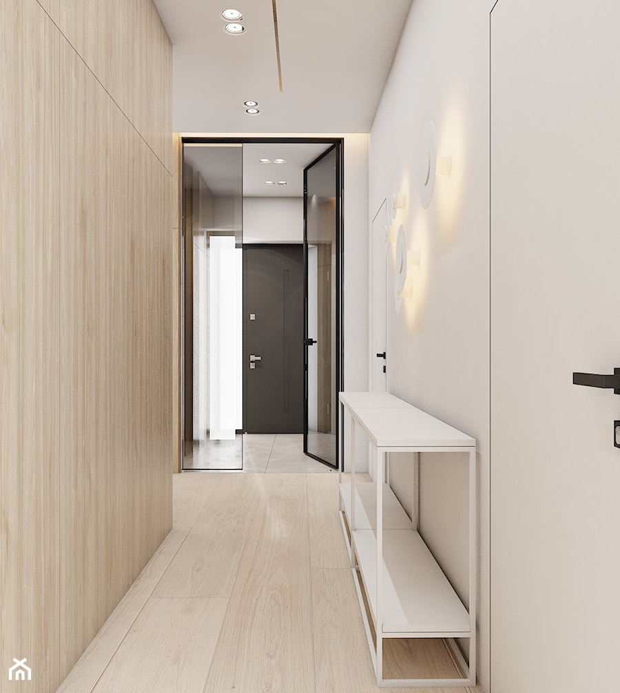Dom jednorodzinny w Świerklańcu 2017 - Mały biały hol / przedpokój, styl nowoczesny - zdjęcie od A2 STUDIO pracownia architektury