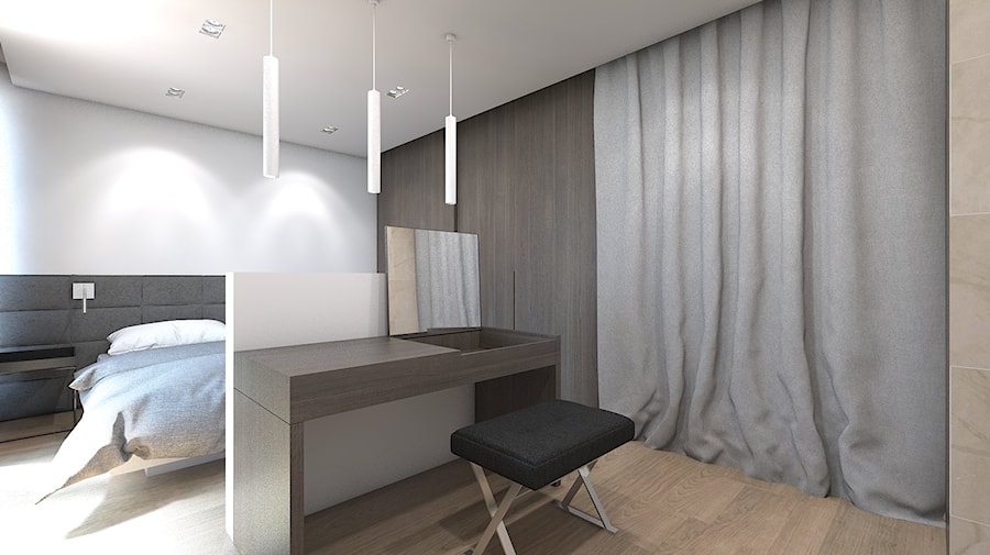 Dom w Przeszowicach - Średnia biała z biurkiem sypialnia, styl nowoczesny - zdjęcie od A2 STUDIO pracownia architektury