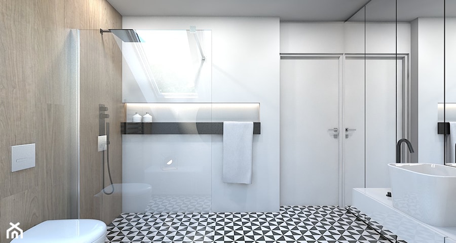 DOM JEDNORODZINNY / GLIWICE - Średnia bez okna łazienka, styl nowoczesny - zdjęcie od A2 STUDIO pracownia architektury