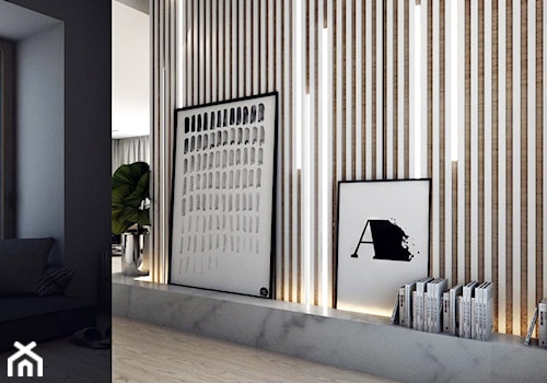 DOM JEDNORODZINNY D11_2015 / TARNOWSKIE GÓRY - Średni czarny hol / przedpokój, styl minimalistyczny - zdjęcie od A2 STUDIO pracownia architektury