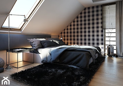 SYPIALNIA / KIELCE - Średnia biała sypialnia na poddaszu, styl nowoczesny - zdjęcie od A2 STUDIO pracownia architektury