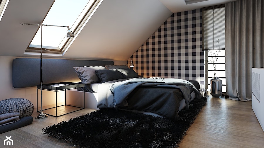 SYPIALNIA / KIELCE - Średnia biała sypialnia na poddaszu, styl nowoczesny - zdjęcie od A2 STUDIO pracownia architektury