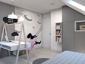 pokój małej damy - Średni szary pokój dziecka dla nastolatka dla dziewczynki, styl nowoczesny - zdjęcie od A2 STUDIO pracownia architektury
