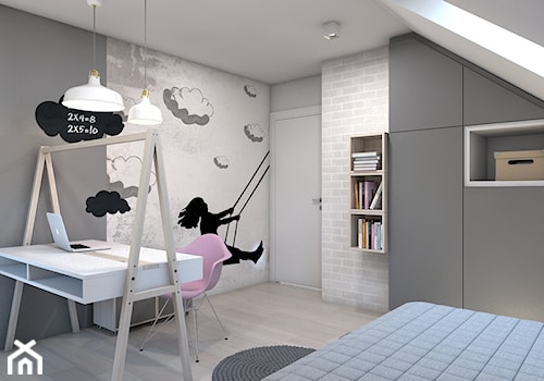 pokój małej damy - Średni szary pokój dziecka dla nastolatka dla dziewczynki, styl nowoczesny - zdjęcie od A2 STUDIO pracownia architektury
