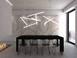 Dom jednorodzinny X / Tarnowskie Góry. - Średnia biała jadalnia w salonie, styl minimalistyczny - zdjęcie od A2 STUDIO pracownia architektury