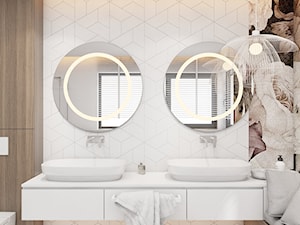 Dom jednorodzinny w Świerklańcu 2017 - Z dwoma umywalkami łazienka, styl nowoczesny - zdjęcie od A2 STUDIO pracownia architektury