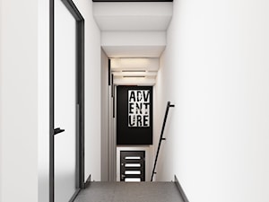 MIESZKANIE DWUPOZIOMOWE W TARNOWSKICH GÓRACH_2017 - Średni biały czarny hol / przedpokój, styl nowoczesny - zdjęcie od A2 STUDIO pracownia architektury