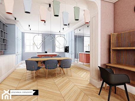 Aranżacje wnętrz - Jadalnia: PASTELOWY APARTAMENT - Jadalnia, styl nowoczesny - LESINSKA CONCEPT. Przeglądaj, dodawaj i zapisuj najlepsze zdjęcia, pomysły i inspiracje designerskie. W bazie mamy już prawie milion fotografii!