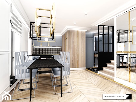 Aranżacje wnętrz - Jadalnia: APARTAMENT GDYNIA ART DECO - Jadalnia, styl nowoczesny - LESINSKA CONCEPT. Przeglądaj, dodawaj i zapisuj najlepsze zdjęcia, pomysły i inspiracje designerskie. W bazie mamy już prawie milion fotografii!