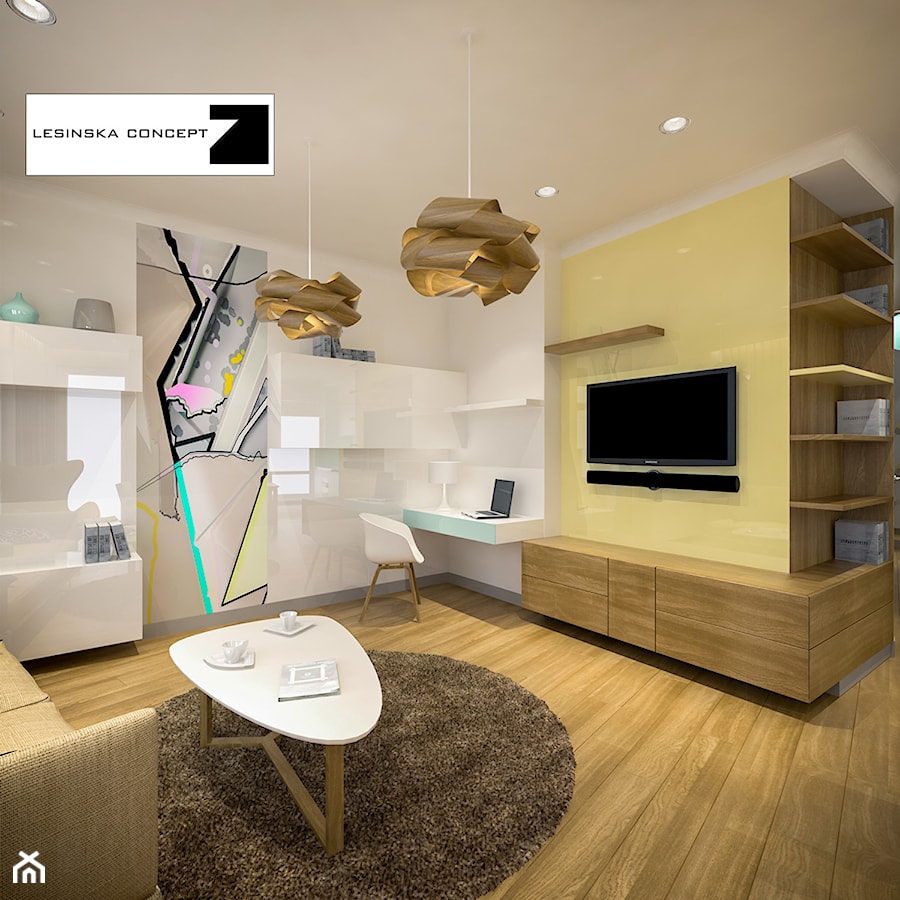 APARTAMENT PASTELOWY - Salon, styl nowoczesny - zdjęcie od LESINSKA CONCEPT