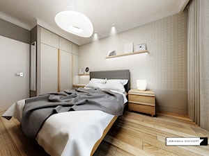 MAŁY APARTAMENT WARSZAWA - Średnia czarna szara sypialnia, styl nowoczesny - zdjęcie od LESINSKA CONCEPT