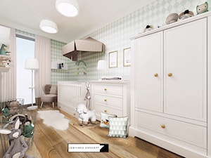 MAŁY APARTAMENT WARSZAWA - Średni biały miętowy pokój dziecka dla dziecka dla dziewczynki, styl nowoczesny - zdjęcie od LESINSKA CONCEPT
