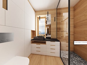 DOM POD WEJHEROWEM - Średnia łazienka z oknem, styl skandynawski - zdjęcie od LESINSKA CONCEPT