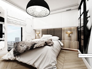 APARTAMENT GDYNIA ART DECO - Średnia biała sypialnia, styl nowoczesny - zdjęcie od LESINSKA CONCEPT