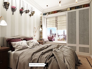 APARTAMENT W CENTRUM GDAŃSKA - Mała biała szara sypialnia, styl tradycyjny - zdjęcie od LESINSKA CONCEPT
