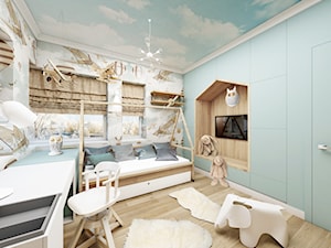 DOM JEDNORODZINY - Średni szary niebieski pokój dziecka dla nastolatka dla chłopca, styl nowoczesny - zdjęcie od LESINSKA CONCEPT