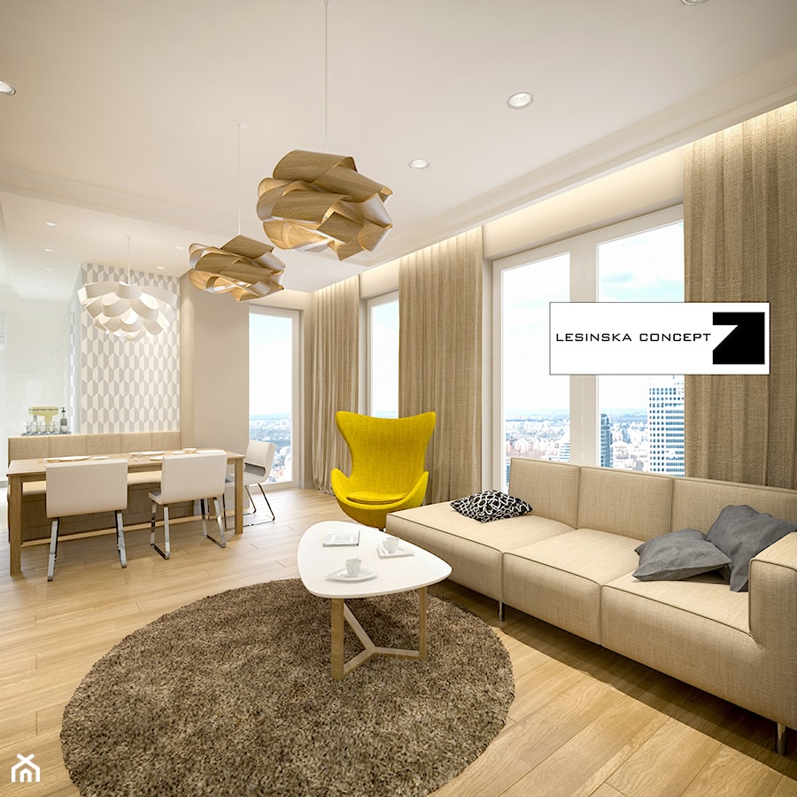 APARTAMENT PASTELOWY - Salon, styl nowoczesny - zdjęcie od LESINSKA CONCEPT