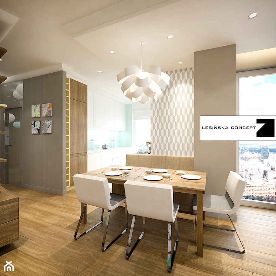 APARTAMENT PASTELOWY - Jadalnia, styl nowoczesny - zdjęcie od LESINSKA CONCEPT